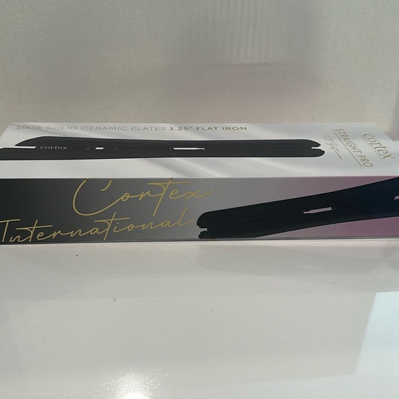 NIB Cortex International  100% Solid Ceramic Playes 1.25” Flat Iron w/temp … - Picture 4 of 11